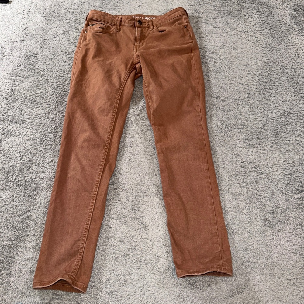 Calvin Klein Jeans Womens 27 Brown Slim Leg Stretch Pants Casual Earth Tone